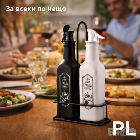 Комплект оливерник олио и оцет с поставка – Стилен дизайн Код P2074, снимка 3 - Прибори за хранене, готвене и сервиране - 54022361