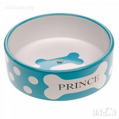 Керамична купа за домашен любимец с надпис "PRINCE" Керамични купи за куче/коте с надпис "ПРИНЦ", снимка 1