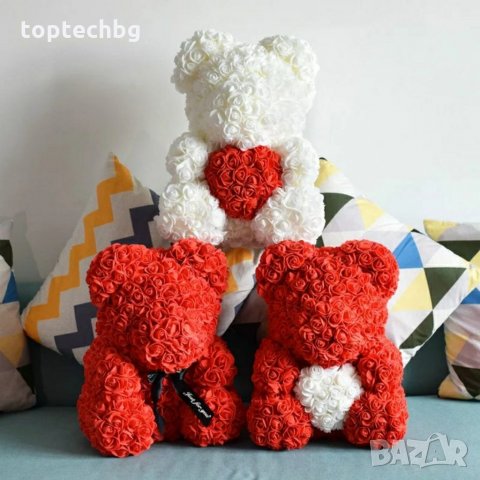 Голямо мече от рози със сърце ❤️, снимка 2 - Романтични подаръци - 35526866