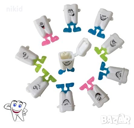 Зъб зъбче сладка кутийка кутия малка пластмасова за зъбки