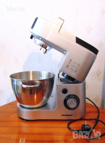 Планетарен Миксер + Аксесоар Блендер , с Елиптично Движение 1500 W, Купа 5.5 л, 6 Скорости Heinner, снимка 8 - Миксери - 53885764