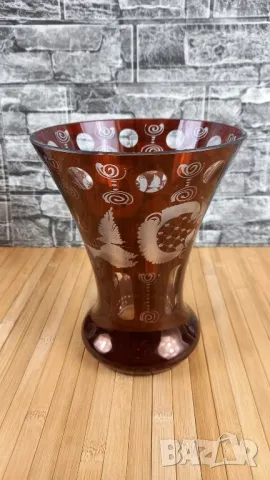 Ръчно гравирана ваза - Egermann Bohemian Glass