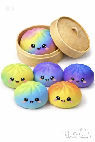 НА ЕДРО Squishy Dumpling, Мек Китайски хляб, Скуиши Dumplings Дъмплинг в кутия 