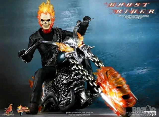 ХОТ ТОЙС ПРИЗРАЧЕНИЯТ ЕЗДАЧ С АДСКИЯ МОТОР - Hot Toys MMS133 - Ghost Rider With Hellcycle, Very rare