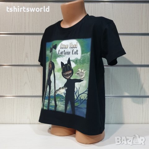 Нова детска тениска с дигитален печат SIREN HEAD CARTOON CAT , снимка 7 - Детски тениски и потници - 37280545
