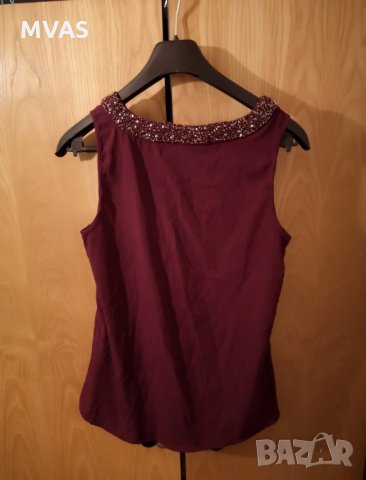 Нова лятна блуза без ръкав S-M с мъниста, снимка 2 - Корсети, бюстиета, топове - 29380149