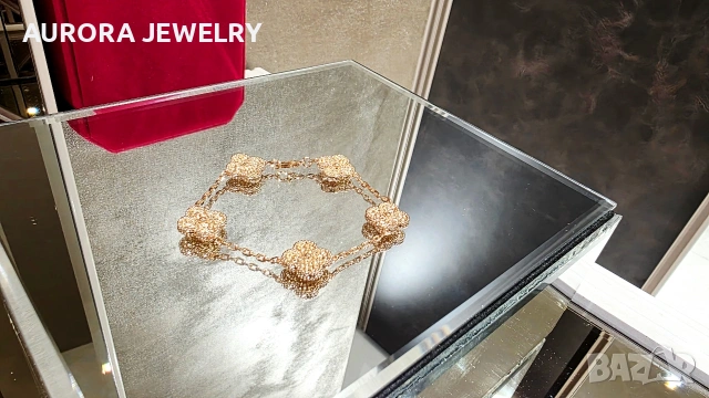 Van Cleef & Arpels VCA 5 Motifs Rose Gold Lava Vintage Alhambra Дамска Гривна, снимка 2 - Гривни - 54105246