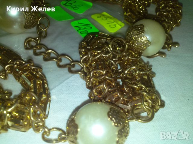 ЗЛАТИСТ ВИНТИДЖ ПЕРЛЕН ГЕРДАН 8515, снимка 4 - Колиета, медальони, синджири - 29604894