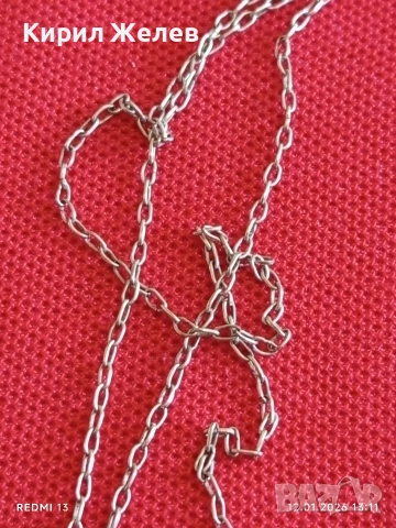 Сребърно колие нежно финно елегантно бижу 52424, снимка 4 - Колиета, медальони, синджири - 53071958