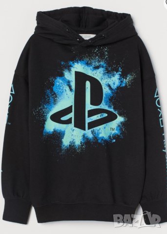 Н&М НОВ Суичер с принт и качулка 12-14 г