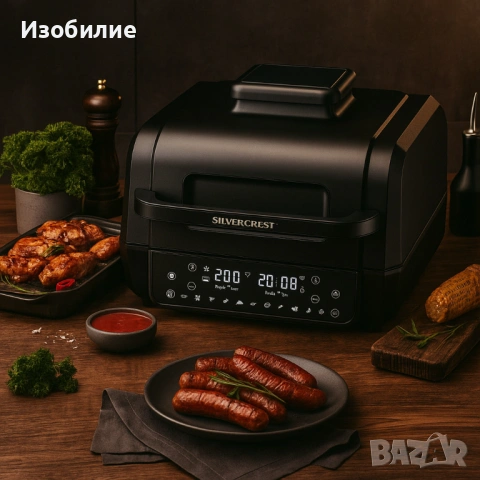 Уред 2 в 1 SilverCrest Air Fryer with Grill – хрупкаво, вкусно и без мазнина, снимка 3 - Фритюрници - 53004167