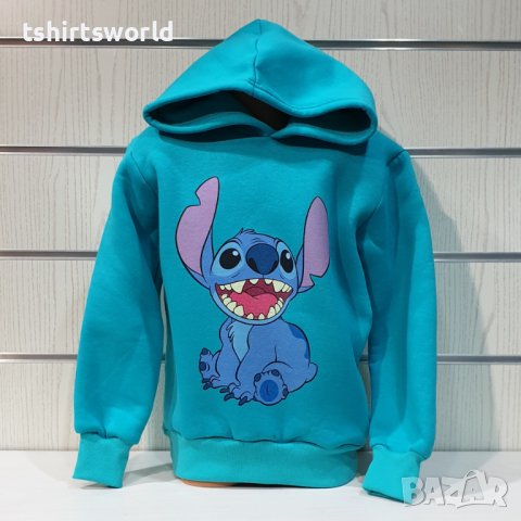 Нов детски суичър с дигитален печат Стич (Stitch) в зелен цвят, снимка 8 - Детски анцузи и суичери - 38906954