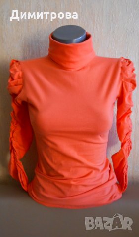 Ефектна блузка в коралов цвят