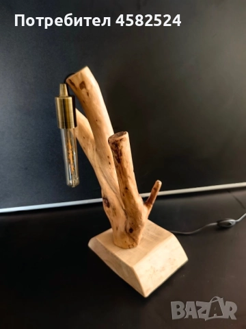 Дървена нощна лампа, рустик , снимка 5 - Други - 52511882