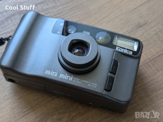Компактен лентов фотоапарат Konica

BIG Mini

35-70mm

SUPER COMPACT ZOOM

BM-510Z, снимка 2 - Фотоапарати - 51017426