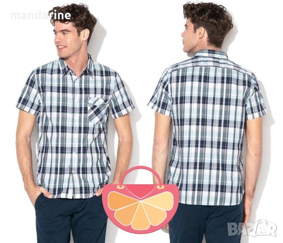 ПРОМО 🍊 TIMBERLAND 🍊 Оригинална мъжка риза на каре с къси ръкави размер: M-L-XXXL нова с етикети