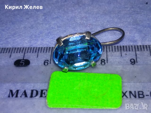 СКЪПОЦЕННА СРЕБЪРНА РЕТРО ОБЕЦА СРЕБРО 925 АНГЛИЯ с ГОЛЯМ ЮВЕЛИРНО ФАСЕТИРАН СИН ЦИРКОНИЙ 31234, снимка 16 - Обеци - 40759736