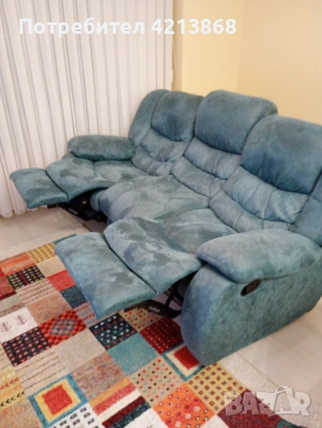 Диван с два релакса употребяван 3г., снимка 3 - Дивани и мека мебел - 53311063