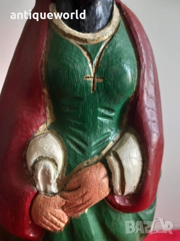 Голяма Дървена Статуя, Фигура МОНАХИНЯ ,Средновековна Дама, снимка 3 - Антикварни и старинни предмети - 52845736