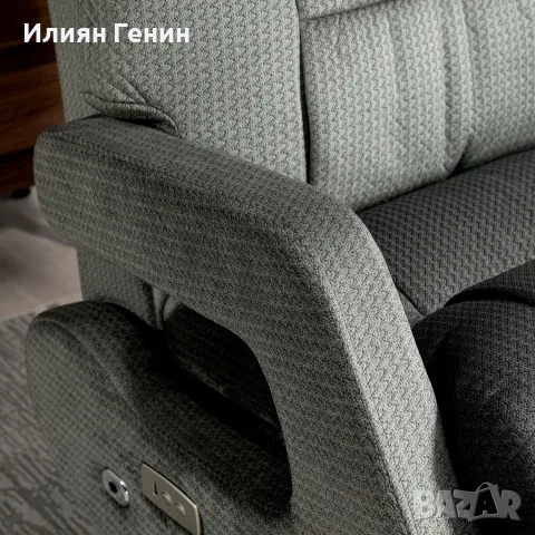 HOMCOM Фотьойл с регулируема поставка, електрически тапициран стол с USB порт, снимка 5 - Дивани и мека мебел - 56204835