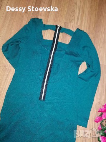 Рокля в цвят петрол , снимка 2 - Рокли - 40325994