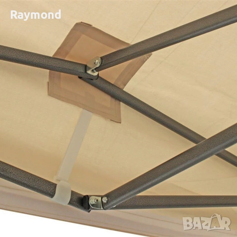 Луксозна градинска шатра KraftWorld 3×6 м – премиум бежово платнище, сгъваема конструкция, снимка 8 - Градински мебели, декорация  - 51465658