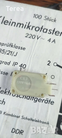 микропревключвател тип CX2 220VAC 4A IP40 , снимка 2 - Друга електроника - 52905922