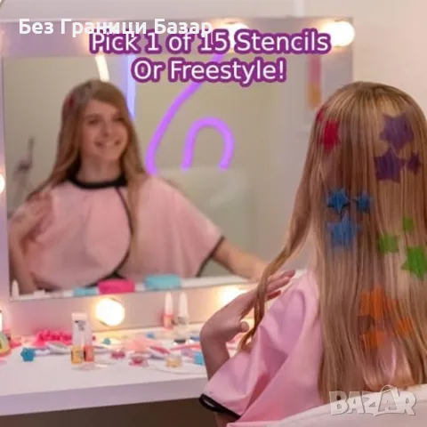 Стилни прически и татуировки – комплект FabLab с лесно измиване за деца, снимка 3 - Други - 47830829