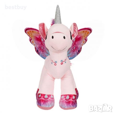 Плюшен еднорог с розови крила, грива и опашка , 41 см, снимка 2 - Плюшени играчки - 39176472