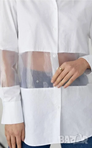 овърсайз ризи с тюл , снимка 2 - Ризи - 50879300