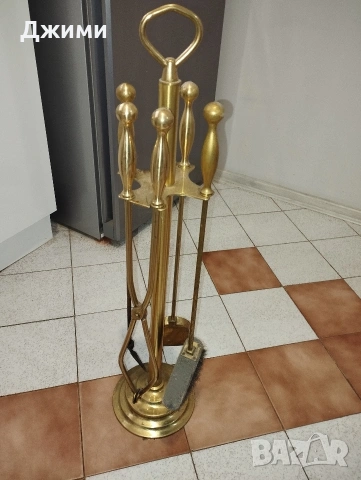 масивен бронзов каминен комплект, снимка 12 - Антикварни и старинни предмети - 53932138