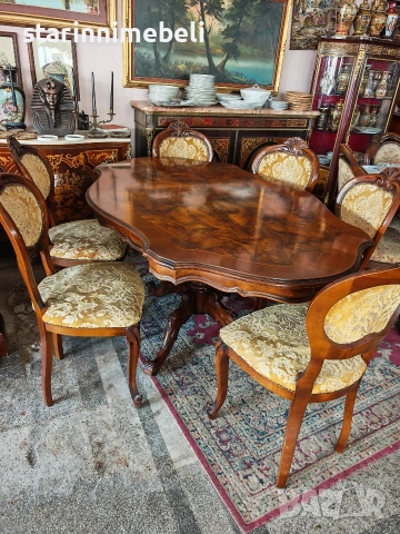 Италиански трапезен комплект (масив), снимка 3 - Маси - 54092271