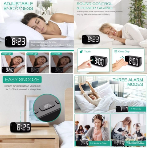 LED Часовник с Температура и Дата.Светещ Дигитален Будилник.ЛЕД Светещи Настолни Часовници.Будилници, снимка 6 - Други - 54174904