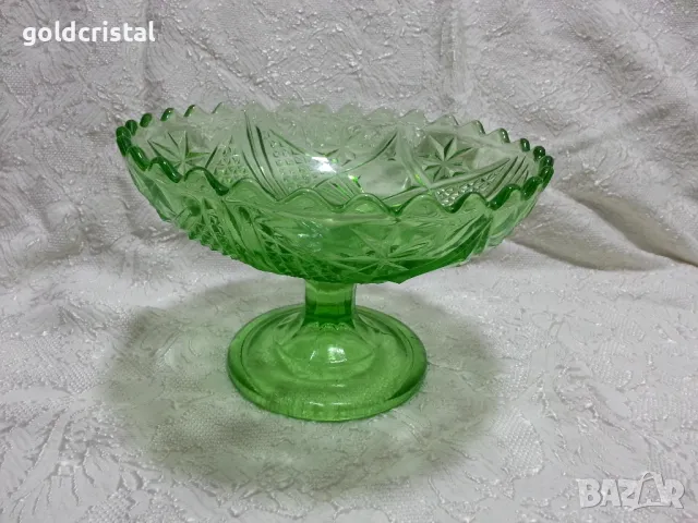 Стъклена фруктиера цветно стъкло 