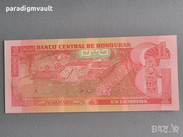 Банкнота - Хондурас - 1 лемпира UNC | 2010г., снимка 2 - Нумизматика и бонистика - 52512691