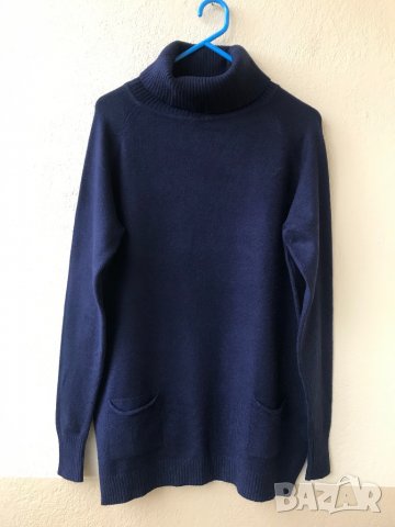 Тъмносин пуловер блузон, снимка 2 - Блузи с дълъг ръкав и пуловери - 30955520