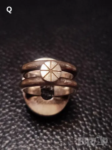 сребърен пръстен с кехлибар , снимка 4 - Пръстени - 50277280