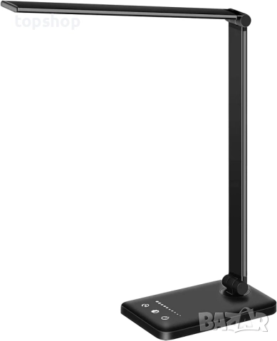 LED настолна лампа с литиева батерия, димируема за четене с USB порт за зареждане, 5 режима