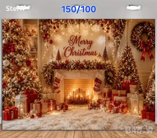 Коледен фон 110/180 см., снимка 6 - Декорация за дома - 55984436