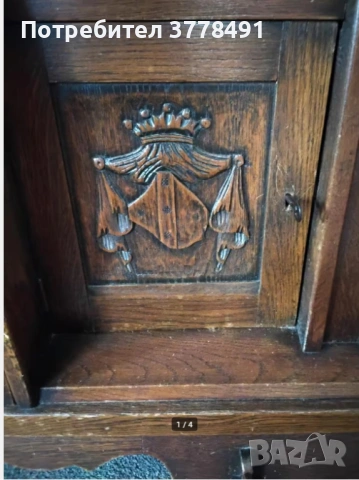 Античен дъбов шкаф на 85г., снимка 3 - Шкафове - 53909756