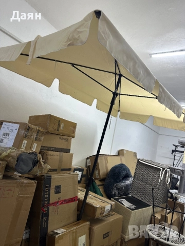 Правоъгълен градински чадър 200х125см, регулируема височина , снимка 6 - Градински мебели, декорация  - 51936625