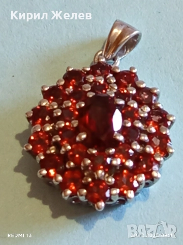 Сребърен медальон във формата на ЦВЕТЕ инкростирано с кристали СУЛТАНИТ 52568, снимка 5 - Колиета, медальони, синджири - 52933680