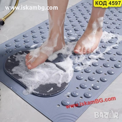 Противохлъзгаща подложка за баня с масажор за крака – сива - КОД 4597, снимка 3 - Други стоки за дома - 51965901