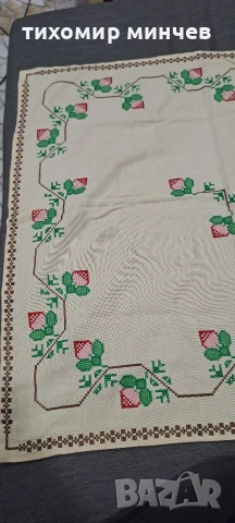 Покривка каре плетена, снимка 2 - Покривки за маси - 52877509