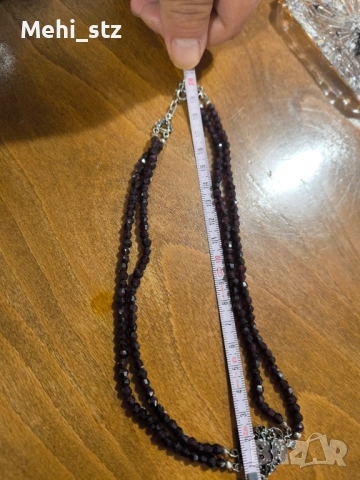 Сребърно антикварно колие с натурални гранати., снимка 6 - Антикварни и старинни предмети - 52988144