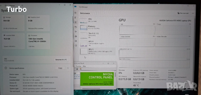 165Hz MSI Pulse Core i9-13900H/RTX 4060 140W 8GB GDDR6/16GB DDR5/1TB, снимка 6 - Лаптопи за игри - 54208673