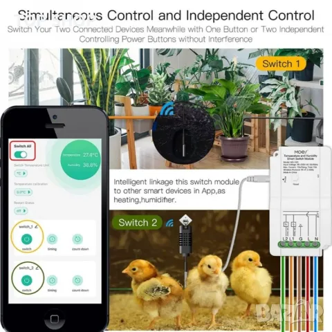 MOES WiFi модул за превключване на температурата и влажността, снимка 4 - Друга електроника - 48737565