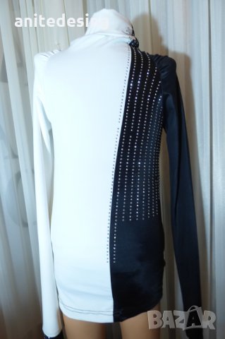 поло за спортни танци-черно и бяло, снимка 4 - Детски ризи - 35228826