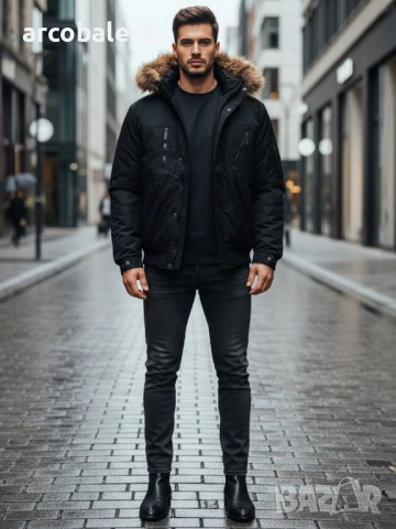 Мъжко зимно яке с качулка, 2цвята , снимка 3 - Якета - 52777960