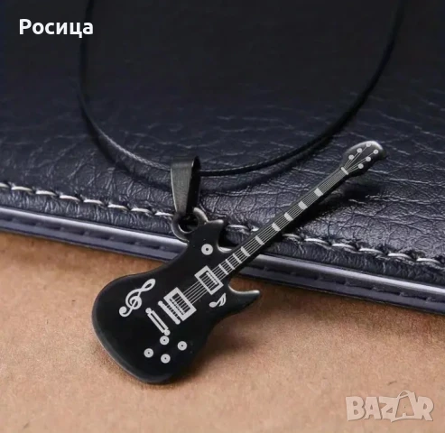 Мъжко колие с китара , снимка 3 - Колиета, медальони, синджири - 50499000
